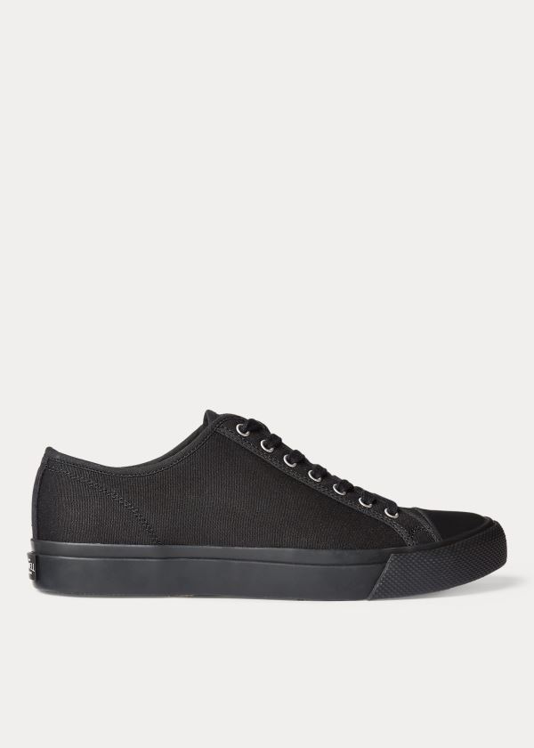 Ralph Lauren Platene Sneakers Černé | AccZNRVh