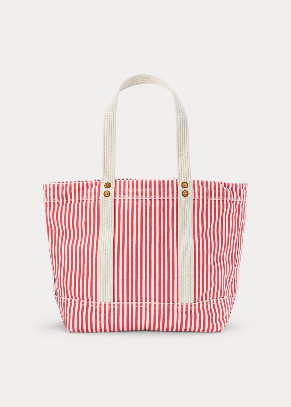Ralph Lauren Platene Striped Medium Tote Červené Bílé | jr2oQ8XH