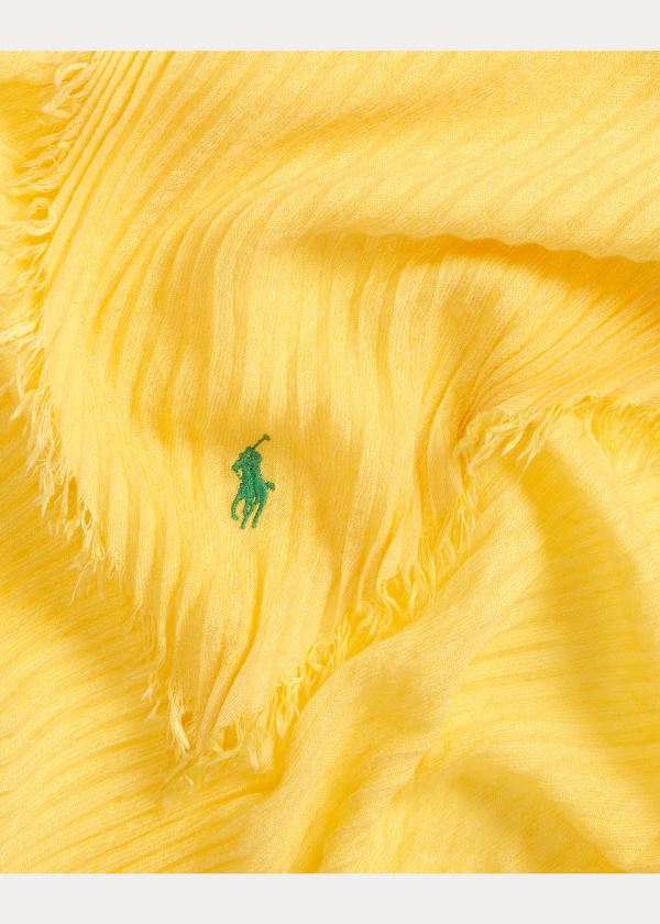 Ralph Lauren Pleated Fringe Scarf Citrón | k732Y3rR