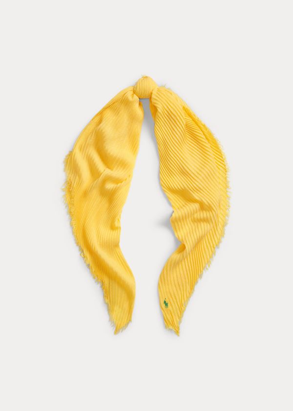 Ralph Lauren Pleated Fringe Scarf Citrón | k732Y3rR