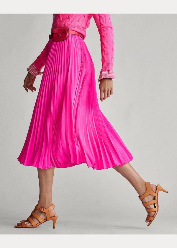 Ralph Lauren Pleated Midi Skirt Růžové | krmzdr7C