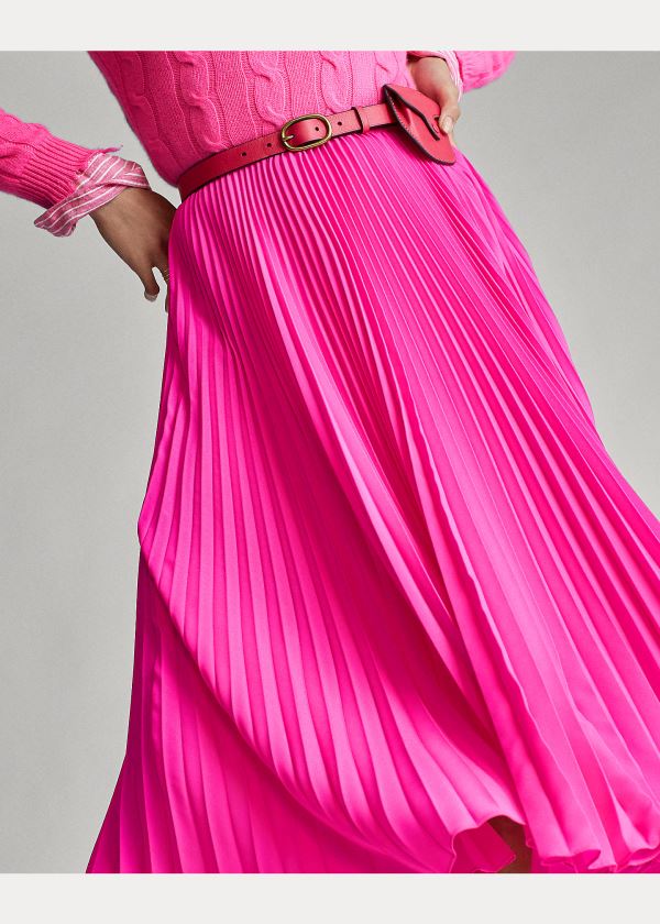 Ralph Lauren Pleated Midi Skirt Růžové | krmzdr7C