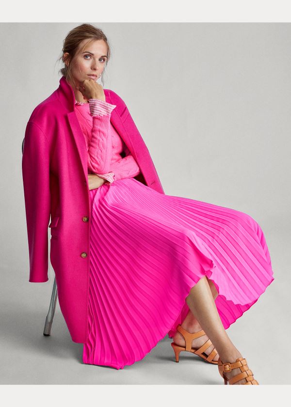 Ralph Lauren Pleated Midi Skirt Růžové | krmzdr7C