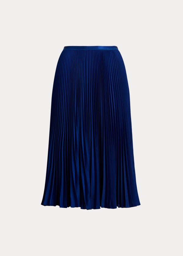Ralph Lauren Pleated Midi Skirt Tmavě Blankyt | xF2kld1i