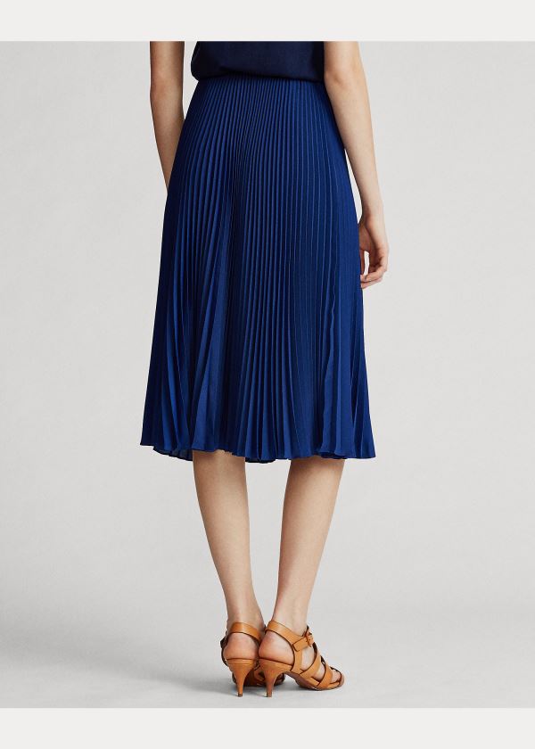 Ralph Lauren Pleated Midi Skirt Tmavě Blankyt | xF2kld1i