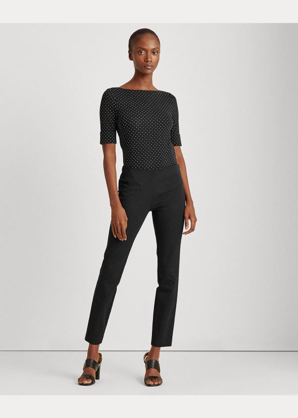 Ralph Lauren Polka-Dot Bavlněné-Blend Top Černé Krém | aEzxLvjF