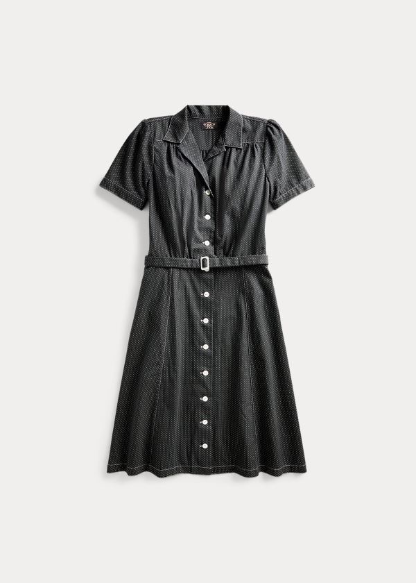 Ralph Lauren Polka-Dot Black Indigo Šaty Černé Viacfarebný | dvGwgVY4