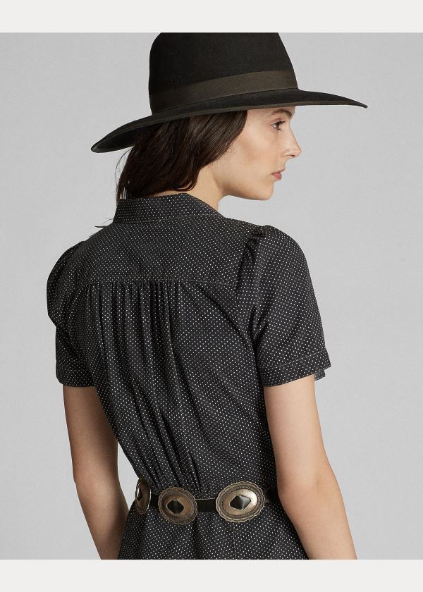 Ralph Lauren Polka-Dot Black Indigo Šaty Černé Viacfarebný | dvGwgVY4