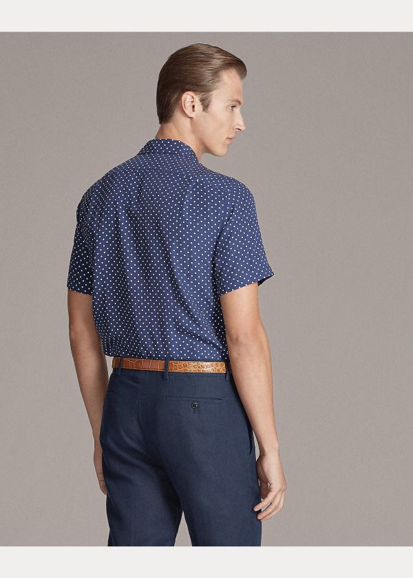 Ralph Lauren Polka-Dot-Print Shirt Tmavě Blankyt Bílé | ENL4Mmli