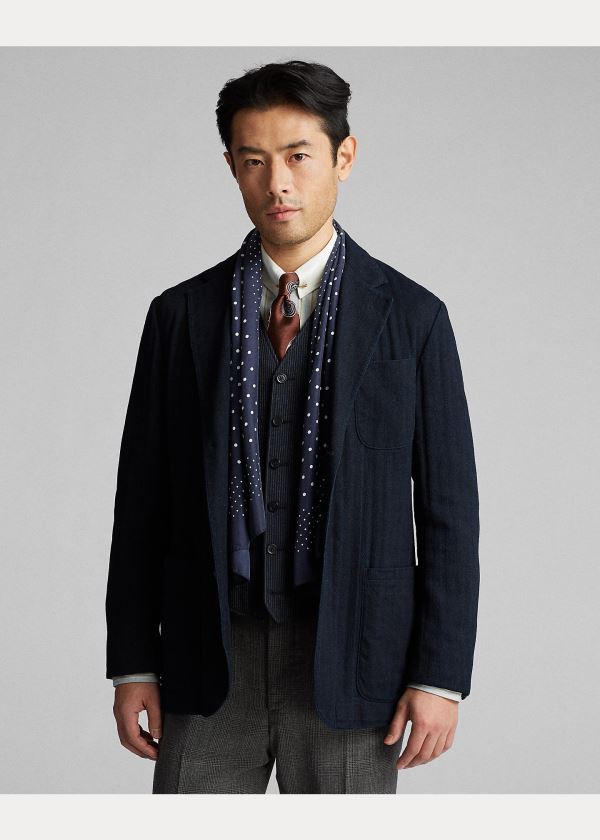 Ralph Lauren Polka-Dot Scarf Tmavě Blankyt Krém | 4OZWl8RR