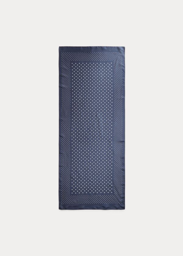 Ralph Lauren Polka-Dot Scarf Tmavě Blankyt Krém | 4OZWl8RR