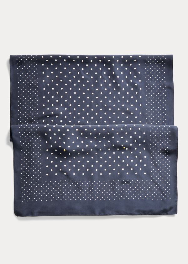 Ralph Lauren Polka-Dot Scarf Tmavě Blankyt Krém | 4OZWl8RR