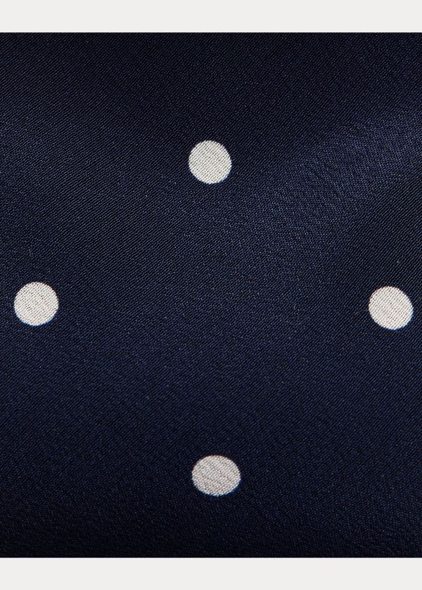 Ralph Lauren Polka-Dot Silk Crepe Tie Tmavě Blankyt | hhnFCPNT