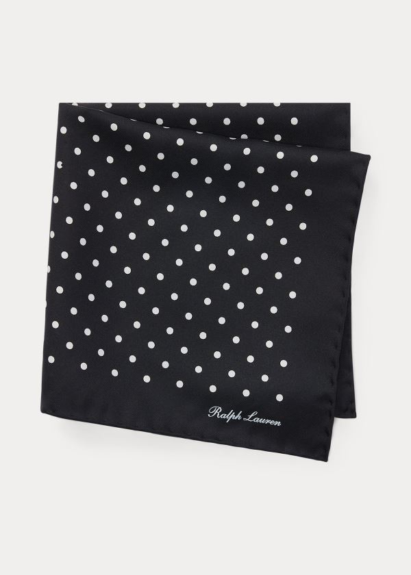 Ralph Lauren Polka-Dot Silk Pocket Square Černé | xYM3jXe0