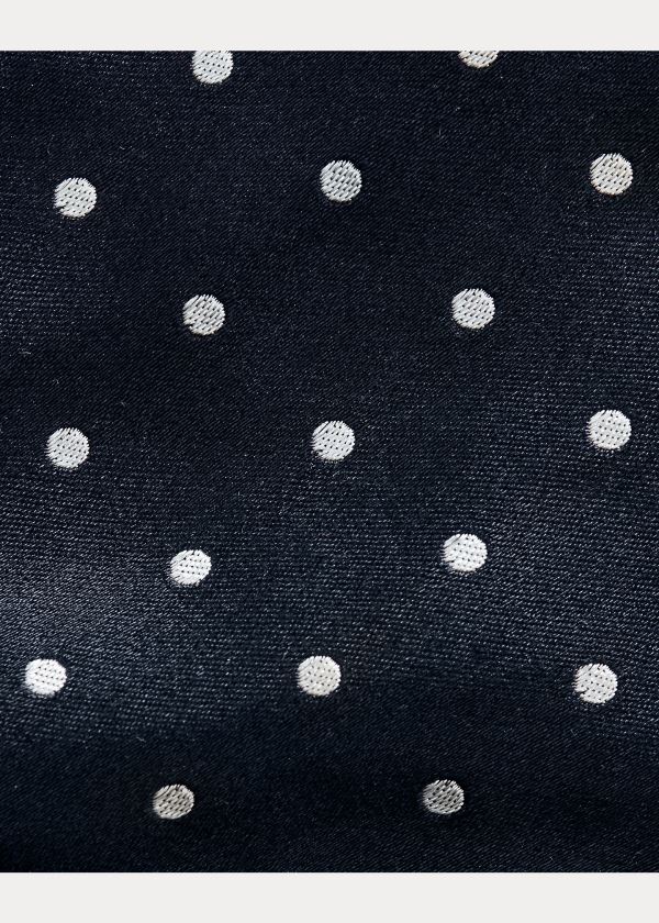 Ralph Lauren Polka-Dot Silk Satin Tie Tmavě Tmavě Blankyt | 8kGERhGM