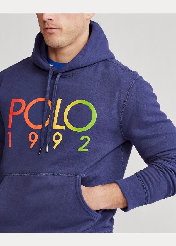 Ralph Lauren Polo 1992 Fleece Hoodie Tmavě Blankyt | H1bTIqnH