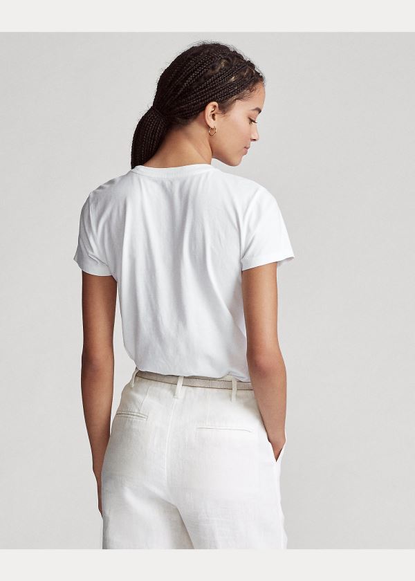 Ralph Lauren Polo Bavlněné Jersey Tee Bílé | D9k2z47P