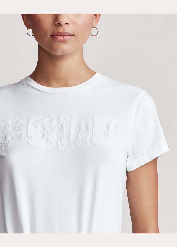 Ralph Lauren Polo Bavlněné Jersey Tee Bílé | D9k2z47P