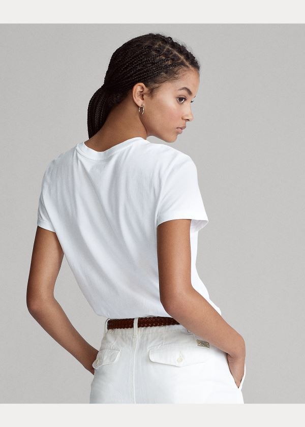 Ralph Lauren Polo Bavlněné Tee Bílé | nskaagns
