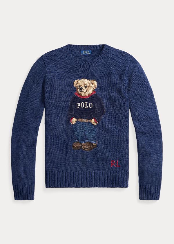 Ralph Lauren Polo Bear Bavlněné-Blend Svetrové Tmavě Blankyt | D0H1AiLk