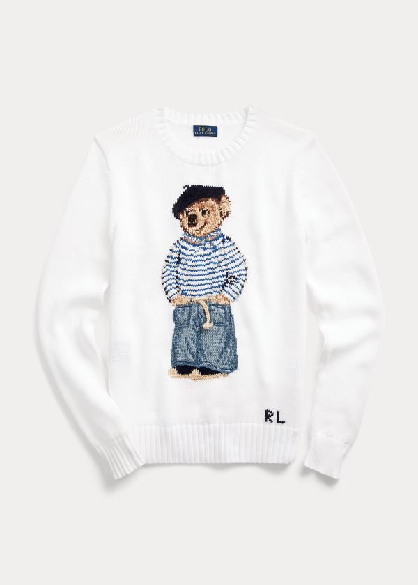 Ralph Lauren Polo Bear Bavlněné Svetrové Bílé | OA4iMF8y