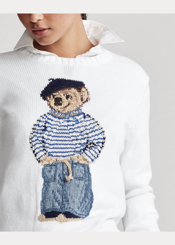 Ralph Lauren Polo Bear Bavlněné Svetrové Bílé | OA4iMF8y