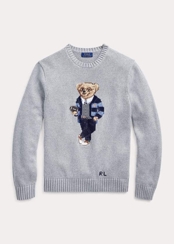 Ralph Lauren Polo Bear Bavlněné Svetrové Šedé | p1lAys3Q