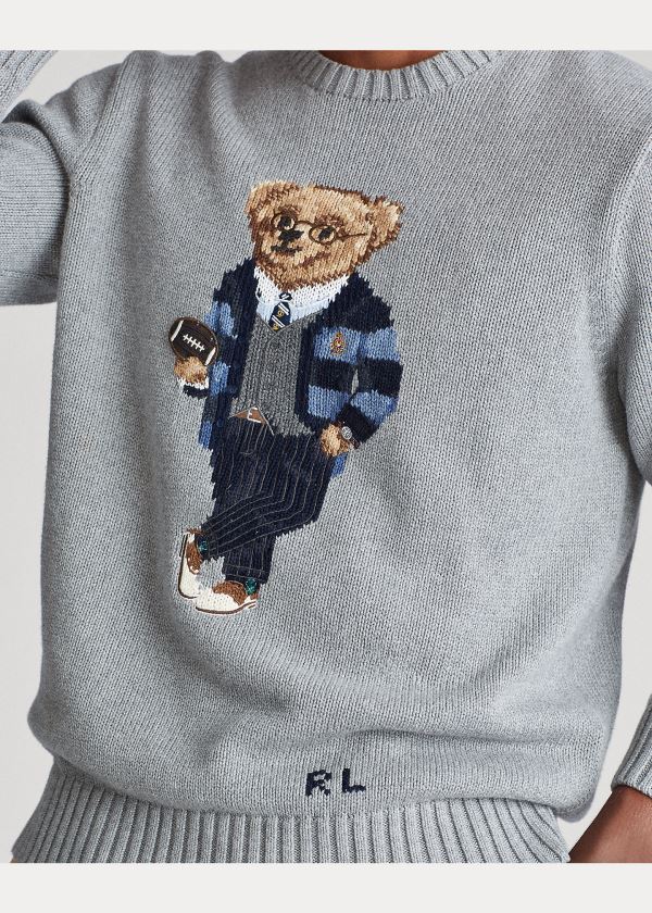 Ralph Lauren Polo Bear Bavlněné Svetrové Šedé | p1lAys3Q