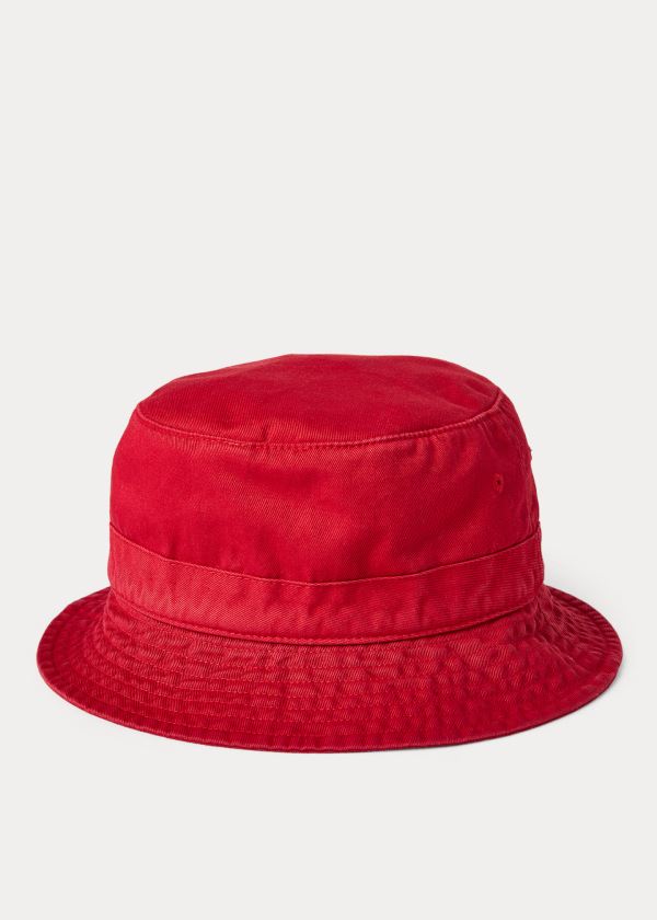 Ralph Lauren Polo Bear Chino Bucket Hat Červené | 6HxWEQ5i