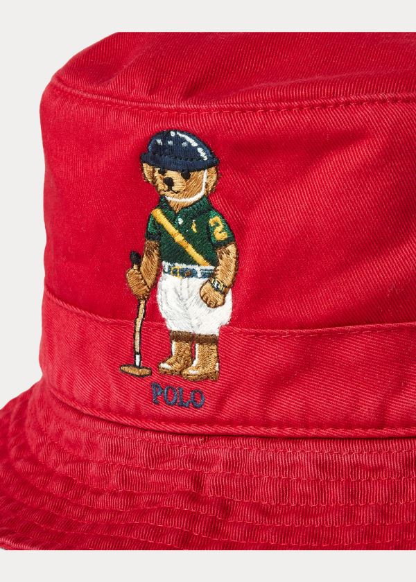 Ralph Lauren Polo Bear Chino Bucket Hat Červené | 6HxWEQ5i