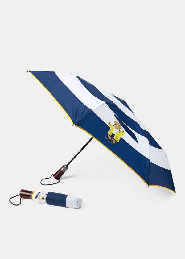 Ralph Lauren Polo Bear Collapsible Umbrella Bílé Tmavě Blankyt | ogajEJWj