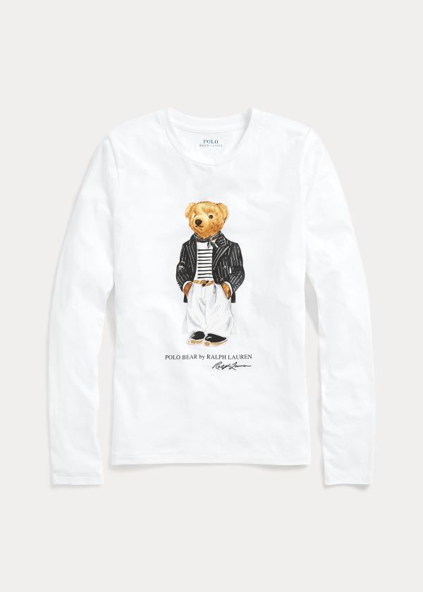 Ralph Lauren Polo Bear Crewneck Shirt Bílé | uvAiyNw9