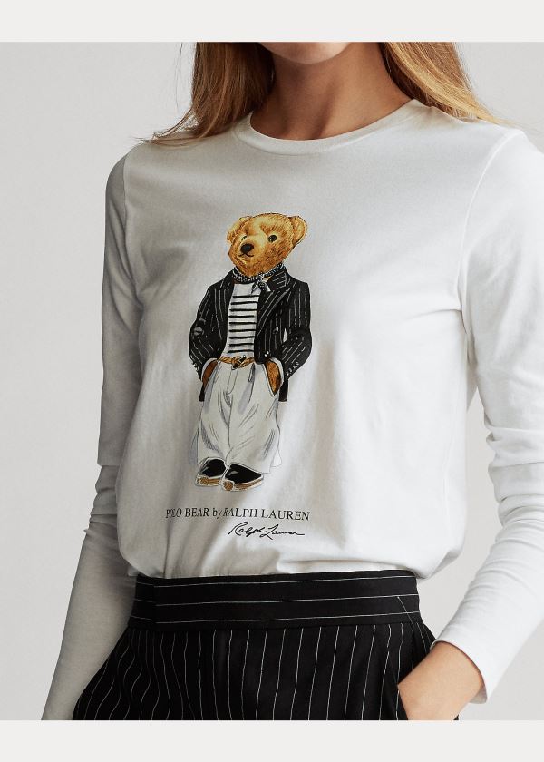 Ralph Lauren Polo Bear Crewneck Shirt Bílé | uvAiyNw9