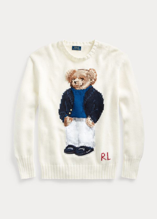 Ralph Lauren Polo Bear Crewneck Svetrové Krém Viacfarebný | E1appevp
