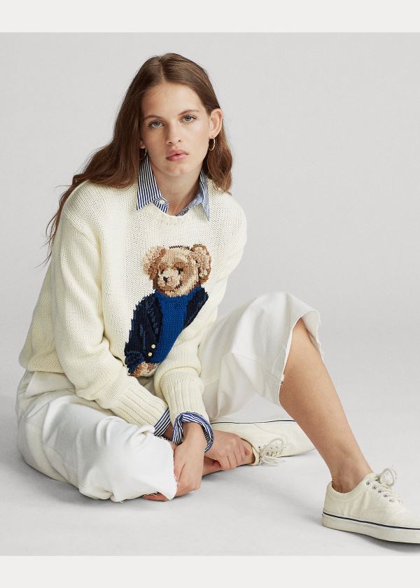 Ralph Lauren Polo Bear Crewneck Svetrové Krém Viacfarebný | E1appevp