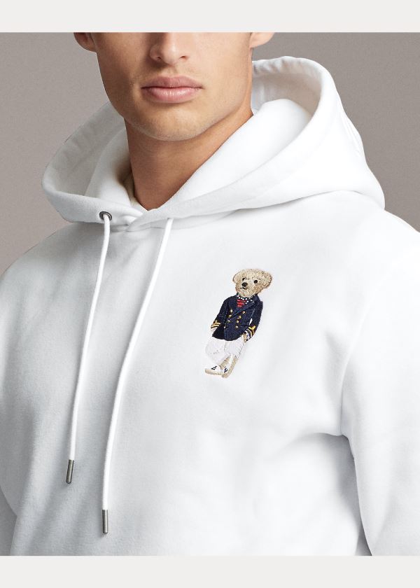 Ralph Lauren Polo Bear Fleece Hoodie Bílé | Y0dAYBlV