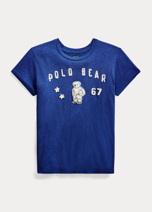 Ralph Lauren Polo Bear Patch Jersey Tee Královská Modrá Tmavě Blankyt | 1Vb9yT9U