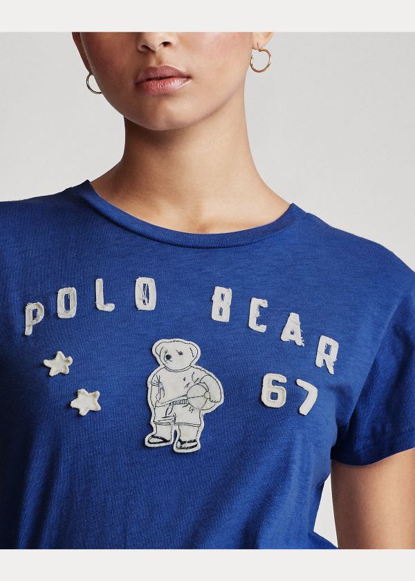 Ralph Lauren Polo Bear Patch Jersey Tee Královská Modrá Tmavě Blankyt | 1Vb9yT9U