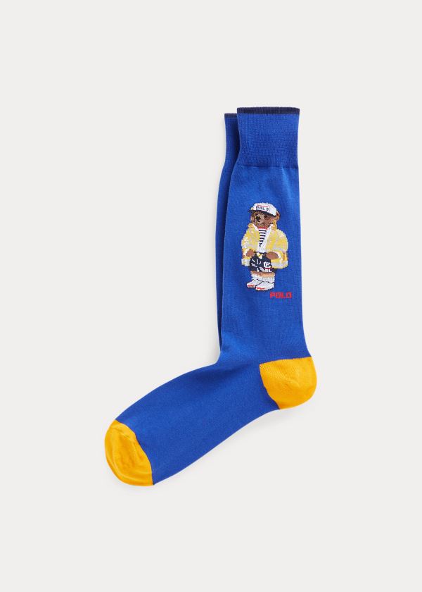 Ralph Lauren Polo Bear & Stripe Sock 2-Pack Královská Modrá Tmavě Blankyt | nJkqvmtY