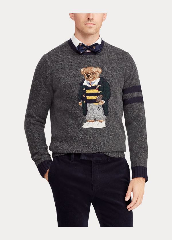 Ralph Lauren Polo Bear Wool Svetrové Šedé | 3iHUpGx3