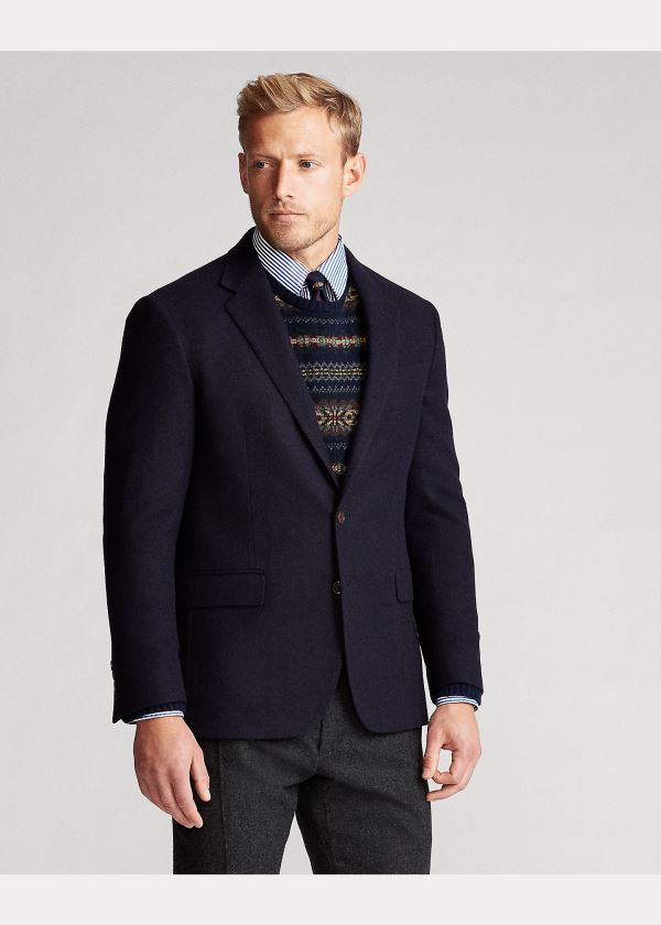 Ralph Lauren Polo Cashmere Sportovní Coat Tmavě Blankyt | 3hzeNRay