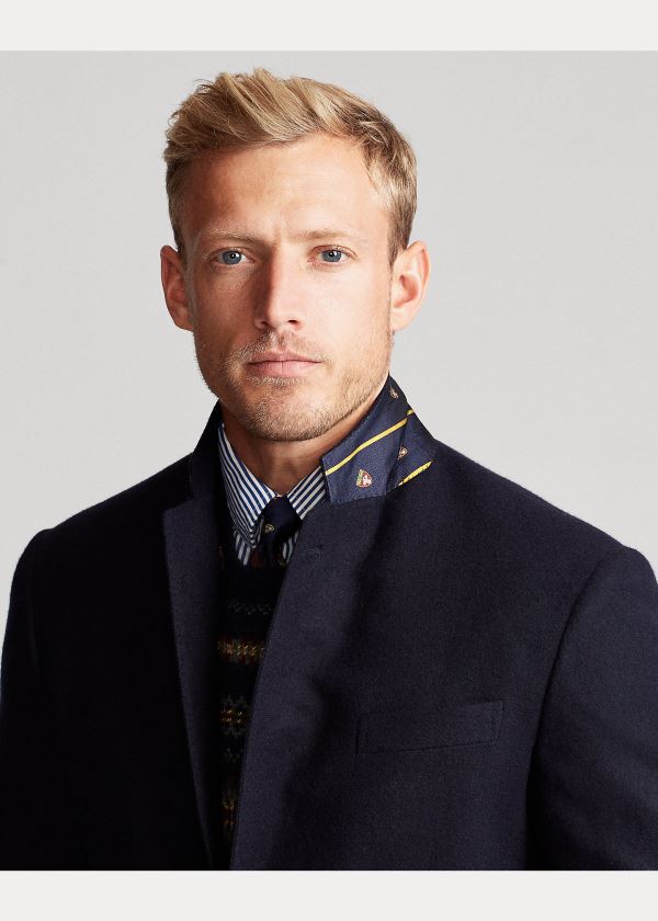 Ralph Lauren Polo Cashmere Sportovní Coat Tmavě Blankyt | 3hzeNRay