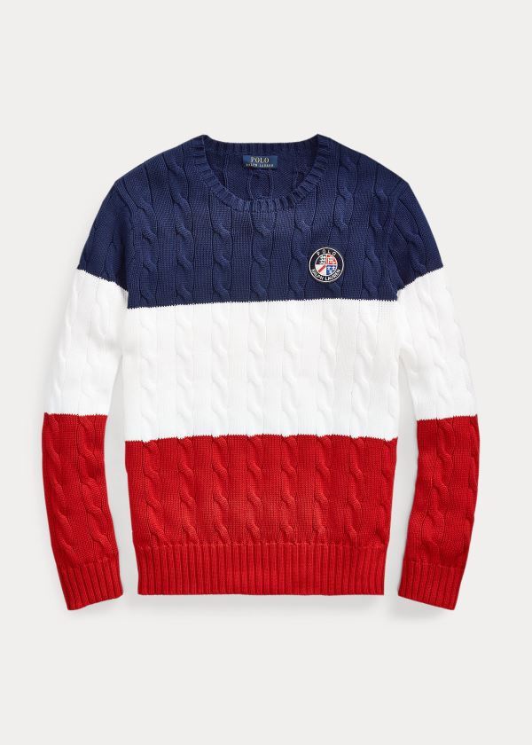 Ralph Lauren Polo Cookie Bavlněné Svetrové Červené Bílé Tmavě Blankyt | 9nF4zoix