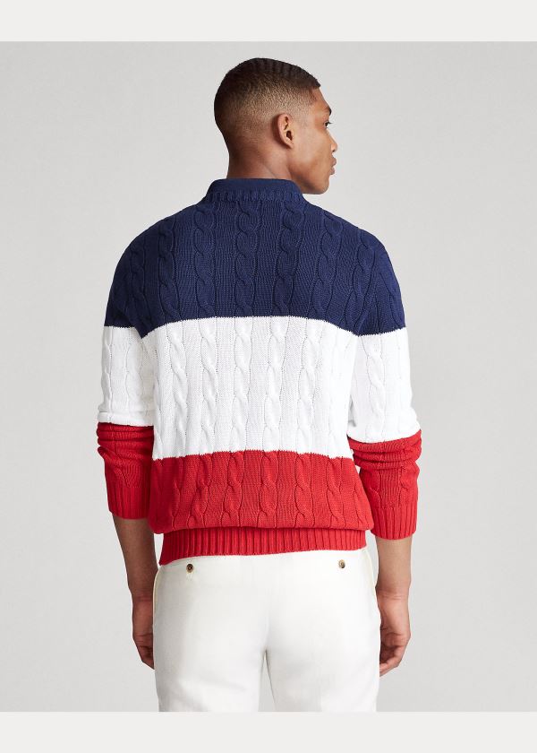 Ralph Lauren Polo Cookie Bavlněné Svetrové Červené Bílé Tmavě Blankyt | 9nF4zoix