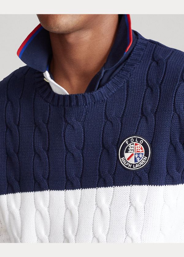 Ralph Lauren Polo Cookie Bavlněné Svetrové Červené Bílé Tmavě Blankyt | 9nF4zoix