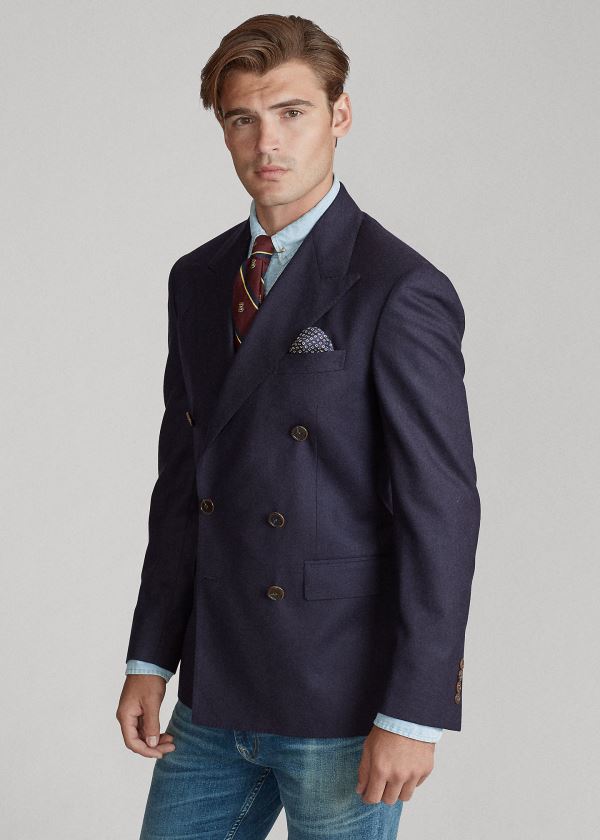 Ralph Lauren Polo Doeskin Blazer Tmavě Blankyt | KTumDiHX