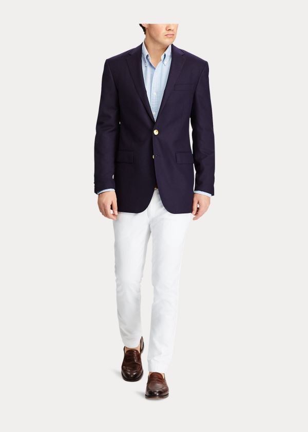 Ralph Lauren Polo Doeskin Blazer Tmavě Blankyt | te22LyaI