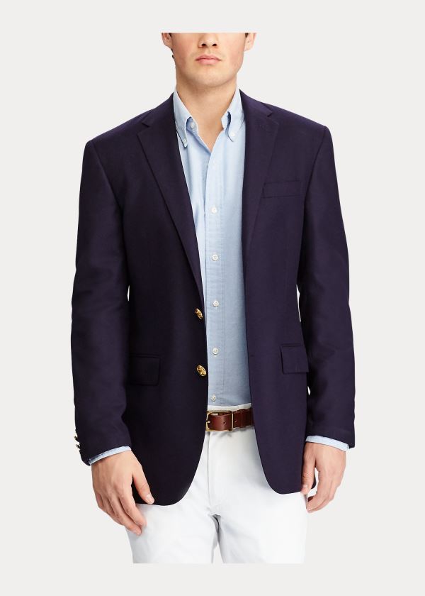 Ralph Lauren Polo Doeskin Blazer Tmavě Blankyt | te22LyaI