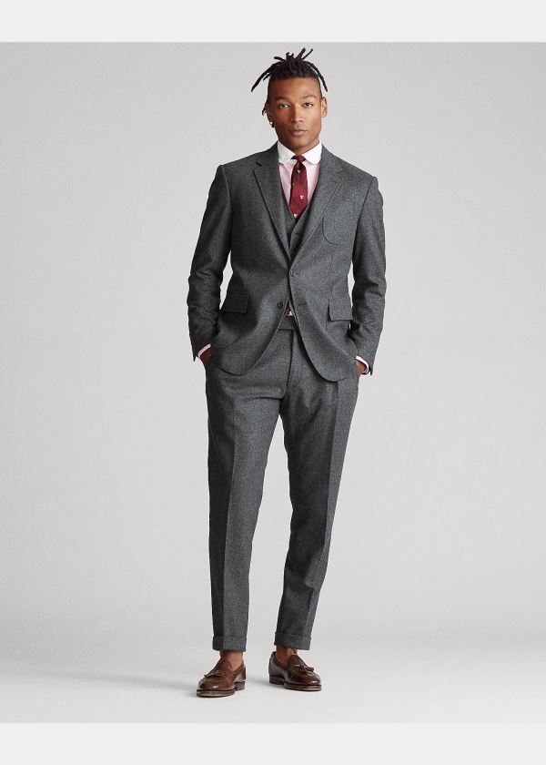 Ralph Lauren Polo Flannel 3-Piece Suit Šedé | ZbPwQSy6