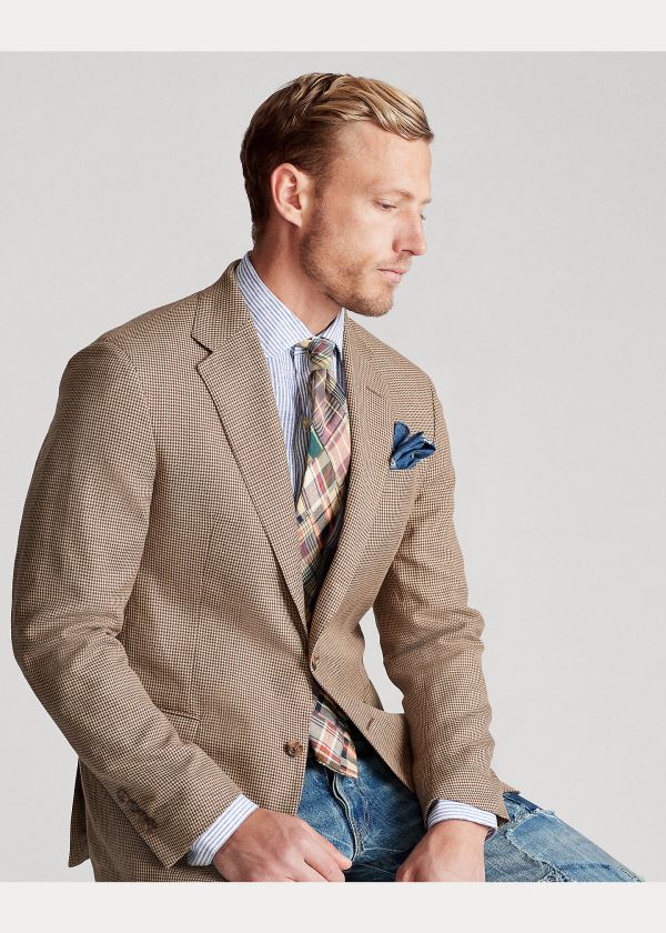 Ralph Lauren Polo Houndstooth Suit Jacket Hnědé | wnGg7mQ2